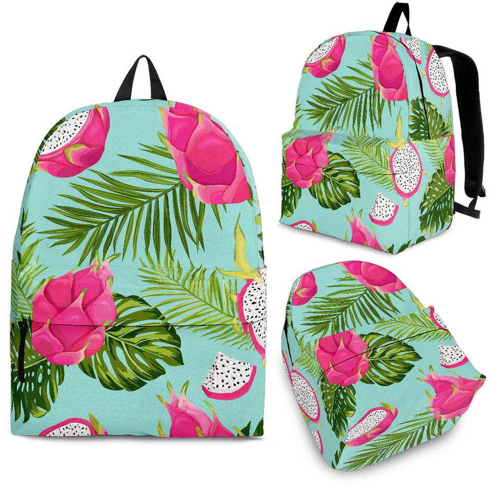 Dragon Fruit Leaves Pattern Backpack