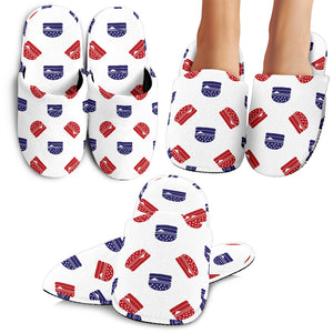 Hamburger Pattern Print Design 04 Slippers