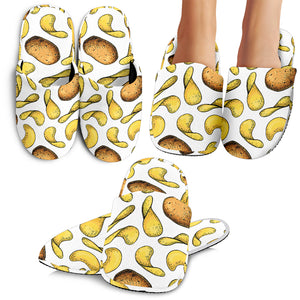 Potato Chips Pattern Print Design 01 Slippers