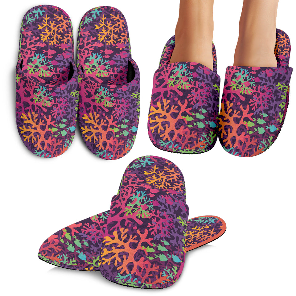 Coral Reef Pattern Print Design 03 Slippers