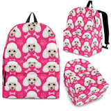 Poodle Pattern Pink background Backpack