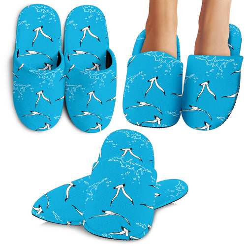 Seagull Pattern Print Design 05 Slippers