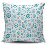Nautical Steering Wheel Rudder Pattern Background Pillow Cover