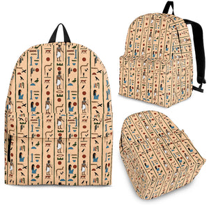 Egypt Hieroglyphics Pattern Print Design 03 Backpack