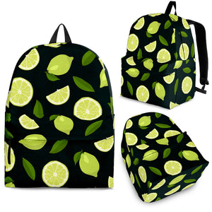 Lime Leaves Pattern Backpack