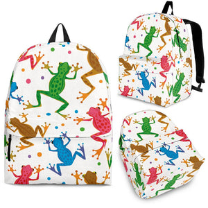 Colorful Frog Pattern Backpack
