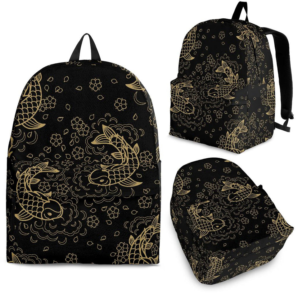 Gold Koi Fish Carp Fish Pattern Backpack