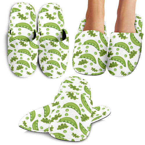 Green Peas Pattern Print Design 02 Slippers