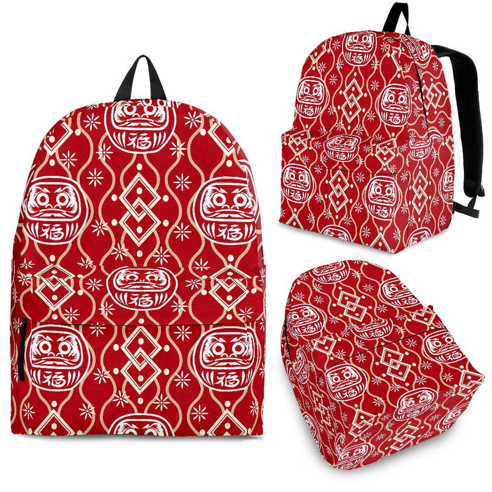 Daruma Red Pattern Backpack