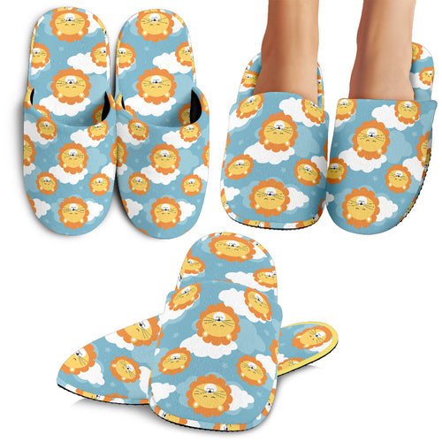 Lion Pattern Print Design 05 Slippers