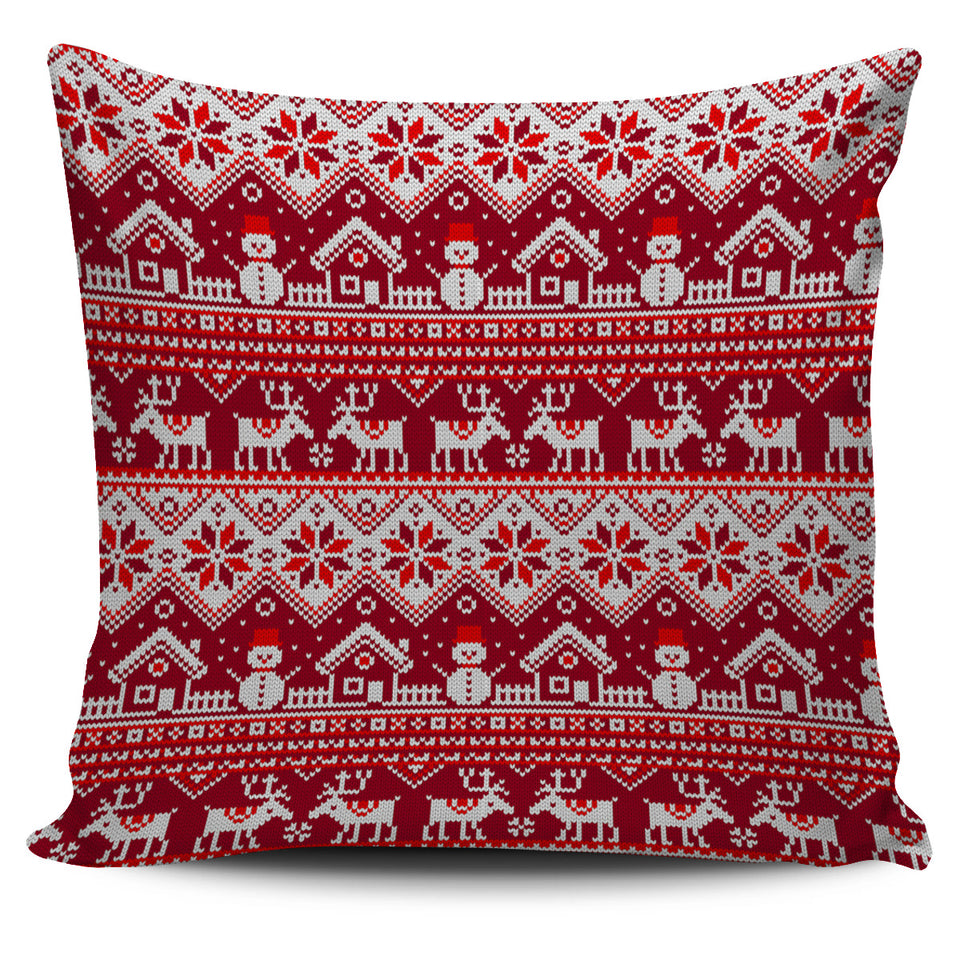 Snowman Sweater Printed Pattern Pillow Cover