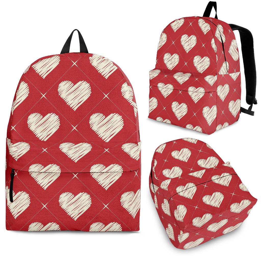 Heart Red Pattern Backpack