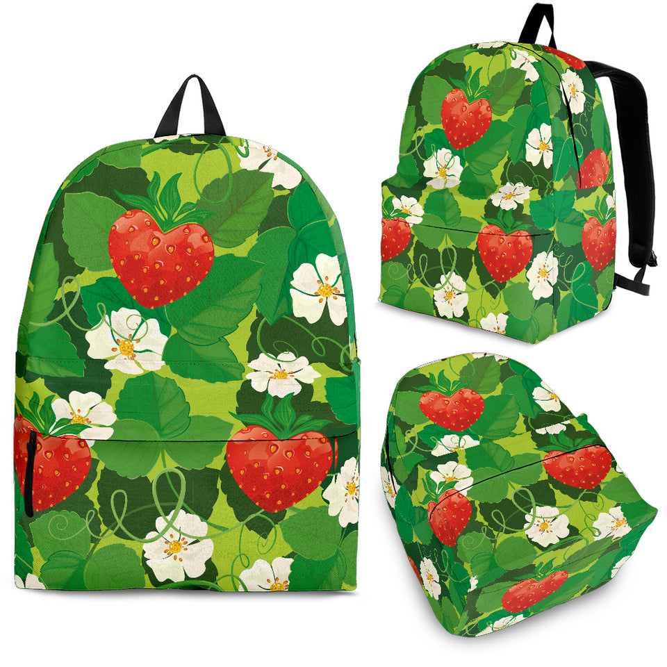 Strawberry Leaves Pattern Backpack