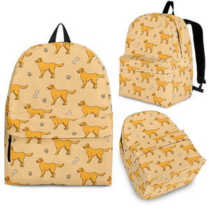 Golden Retriever Pattern Print Design 04 Backpack