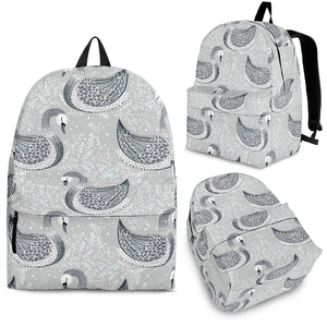 Swan Gray Pattern Backpack