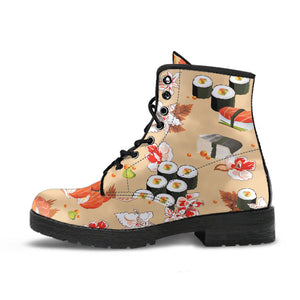 Sushi Pattern Leather Boots
