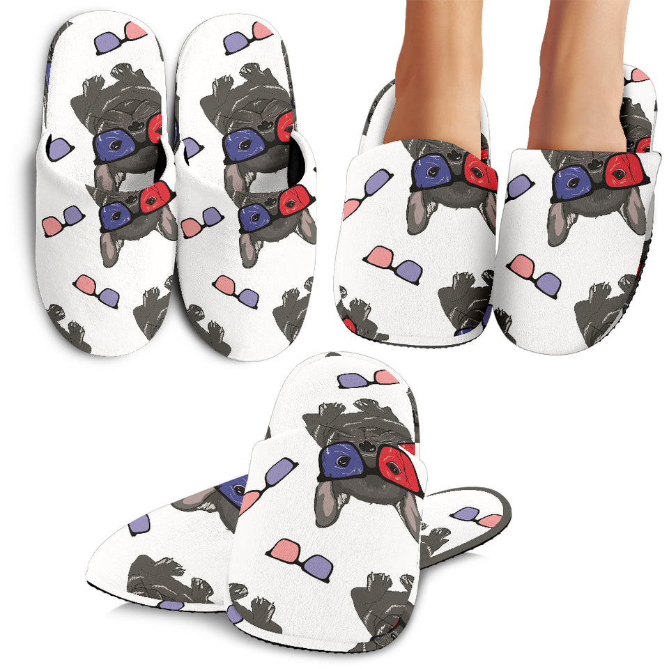 French Bulldog Sunglass Pattern Slippers