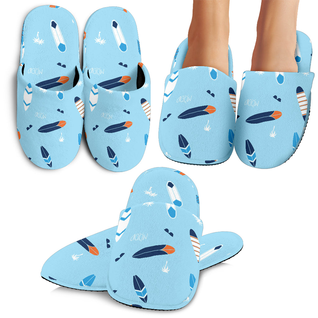 Surfboard Pattern Print Design 05 Slippers