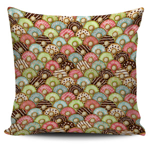 Donut Pattern Background Pillow Cover