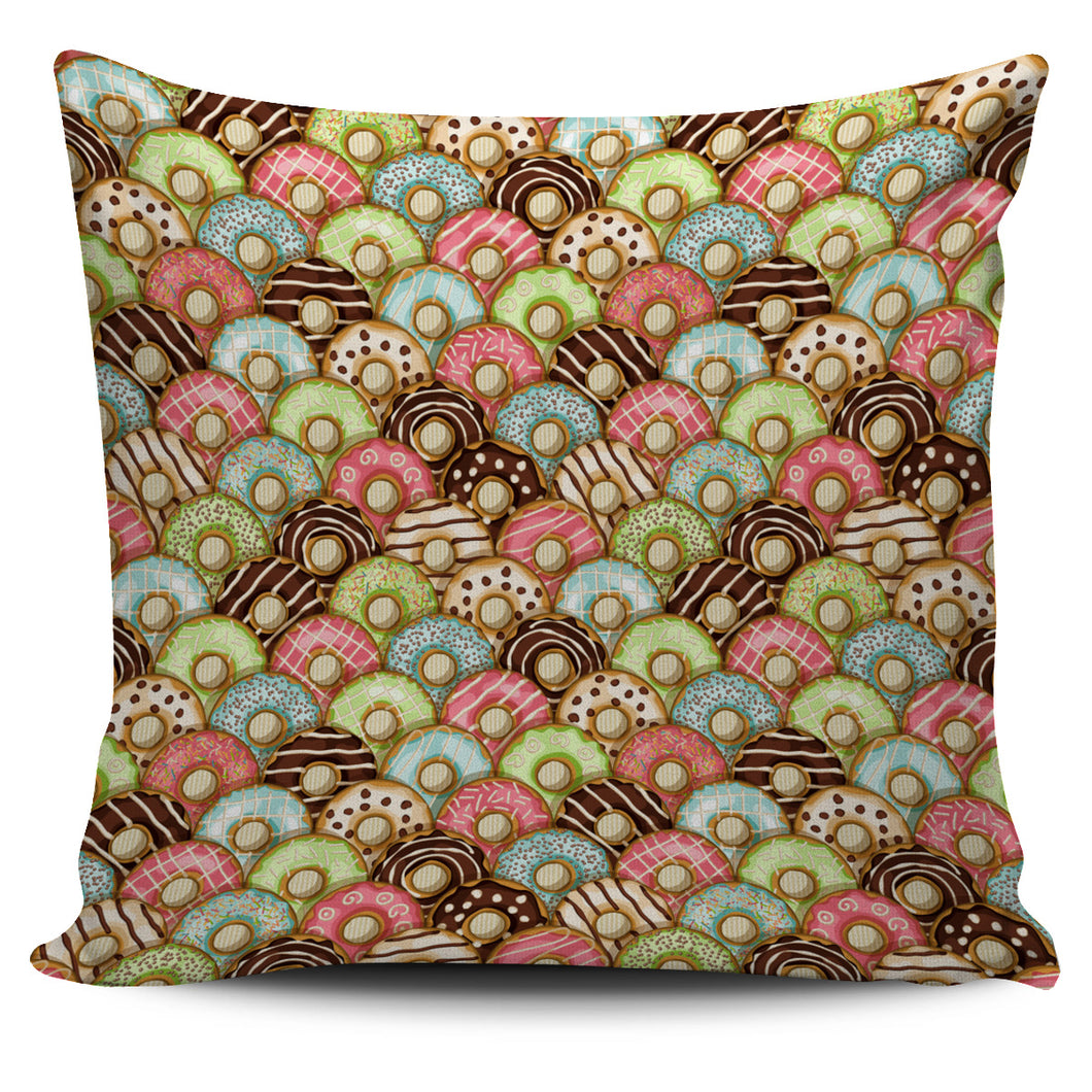 Donut Pattern Background Pillow Cover