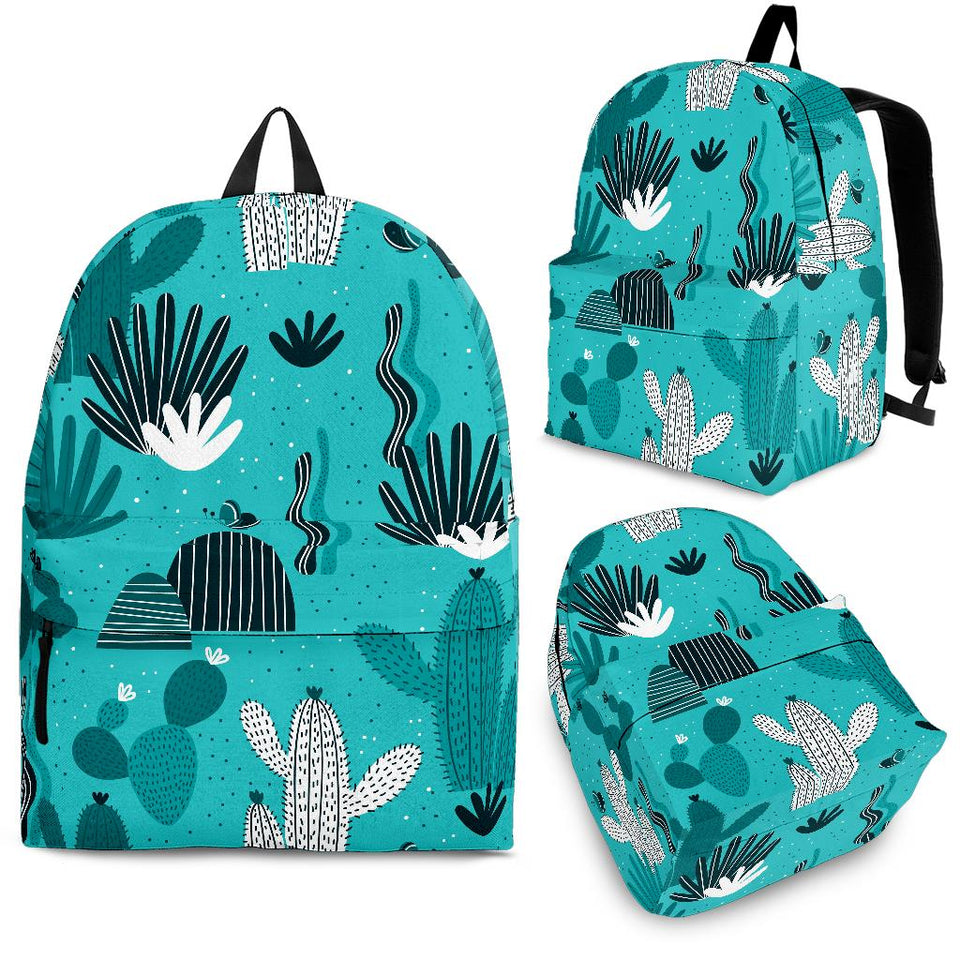 Green Cactus Pattern Backpack