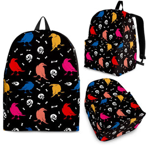Colorful Crow Pattern Backpack