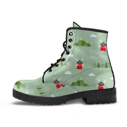 Windmill Green Pattern Leather Boots