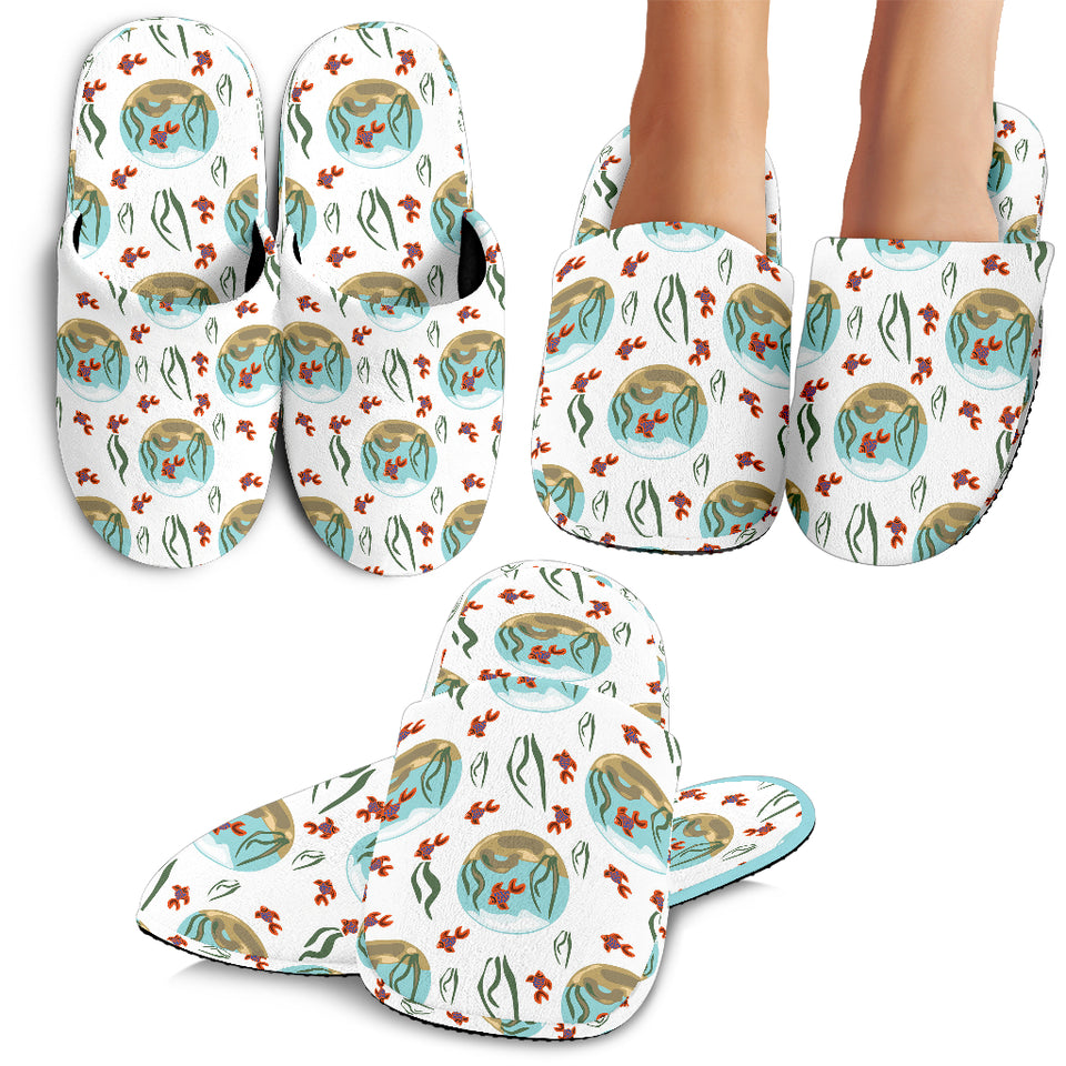 Goldfish Pattern Print Design 01 Slippers