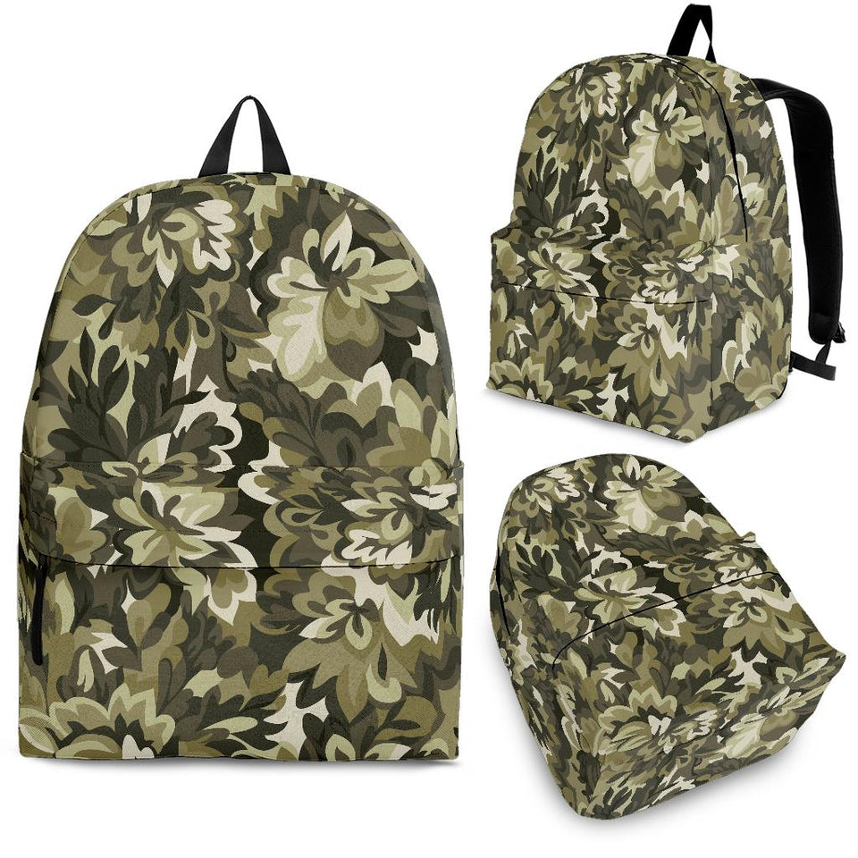 Green Camo Camouflage Flower Pattern Backpack