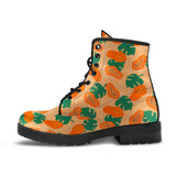 Papaya Leaves Pattern Leather Boots