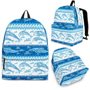 Dolphin Tribal Pattern Ethnic Motifs Backpack