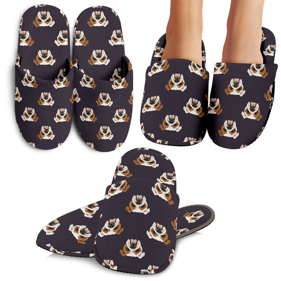 English Bulldog Pattern Print Design 03 Slippers