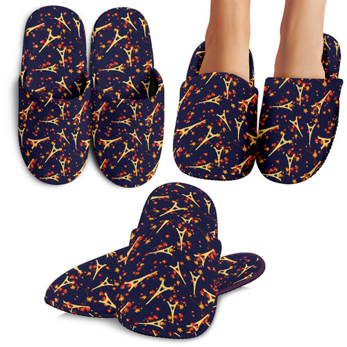 Eiffel Tower Pattern Print Design 02 Slippers