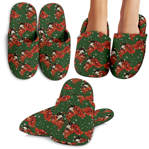 Squirrel Pattern Print Design 03 Slippers