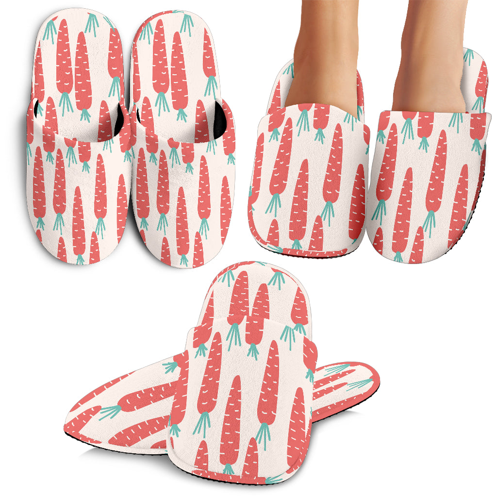 Carrot Pattern Print Design 01 Slippers