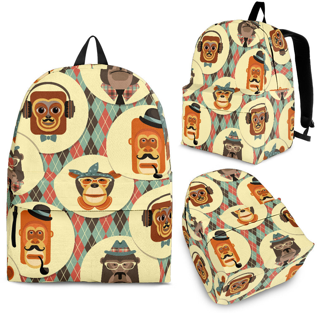 Monkey Pattern Backpack