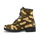 Peanut Pattern Green Background Leather Boots