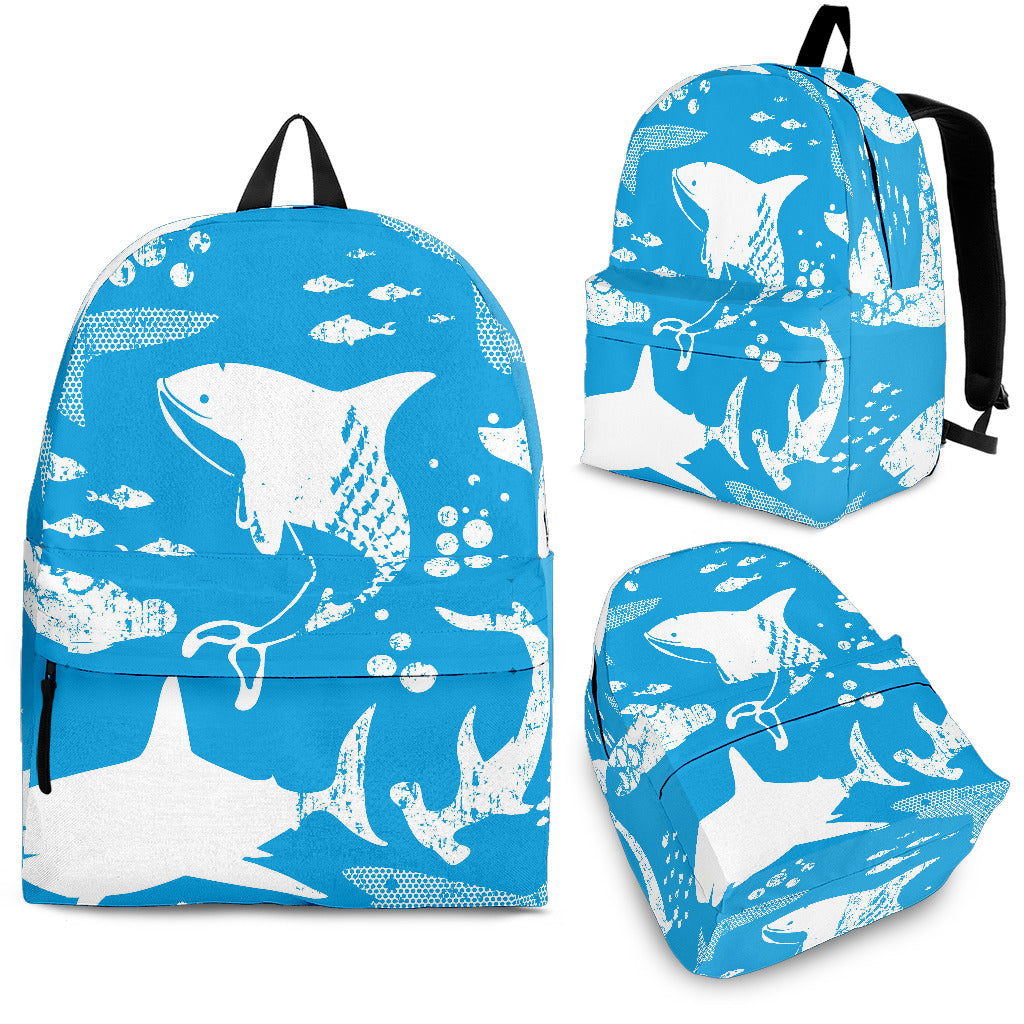 Shark Pattern Blue Theme Backpack