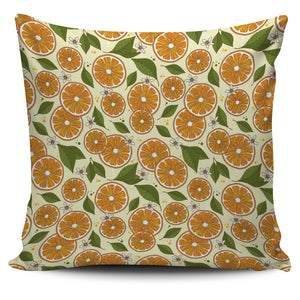 Sliced Orange Leaves  Pattern Pillow Cover