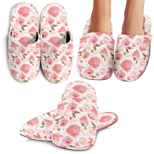 Tea pots Pattern Print Design 04 Slippers