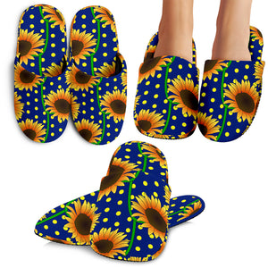 Sunflower Pokka Dot Pattern Slippers