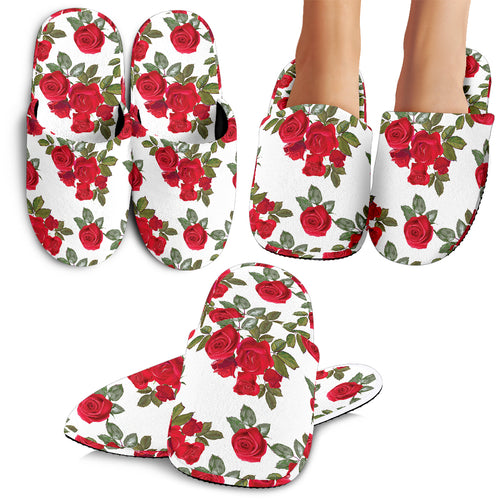 Rose Pattern Print Design 05 Slippers