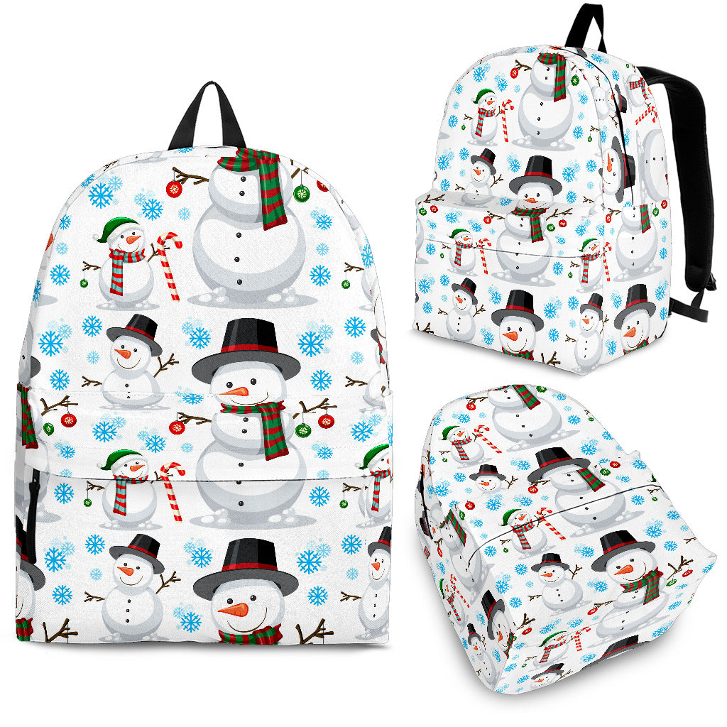 Snowman Pattern Background Backpack