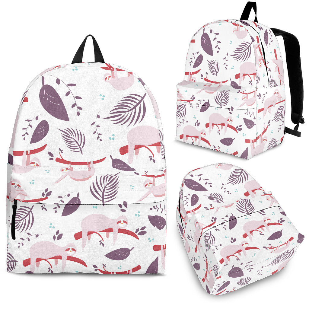 Sloth Leaves Pattern Backpack