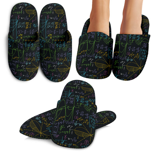 Math Pattern Print Design 04 Slippers