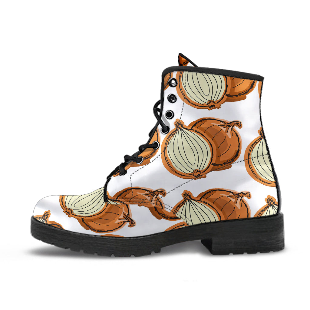 Onion Theme Pattern Leather Boots