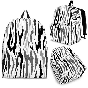 Gray Bengal Tiger Pattern Backpack