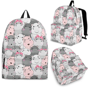 Hippopotamus Pattern Print Design 03 Backpack