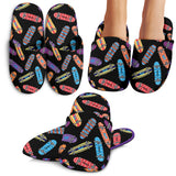 Skate Board Pattern Print Design 04 Slippers