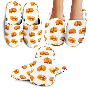 Pancake Pattern Print Design 04 Slippers